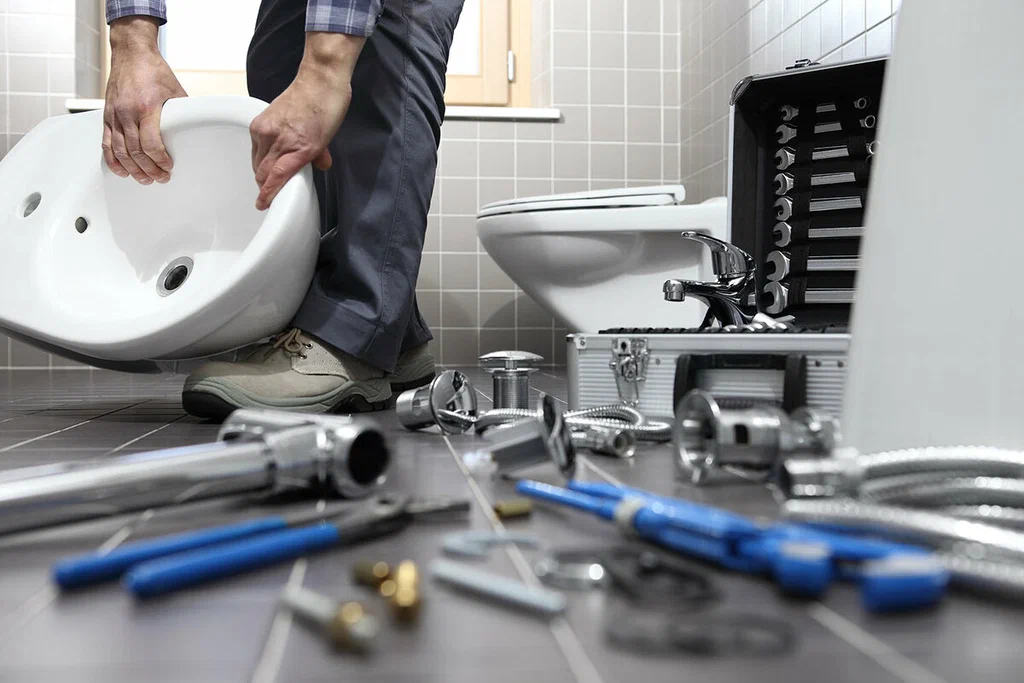 Plumbing tools prepared for a bathroom repair in Apollo Beach
